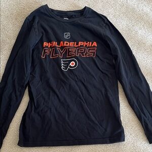 NHL Kids Black and Orange Philadelphia Flyers Long Sleeve Tee